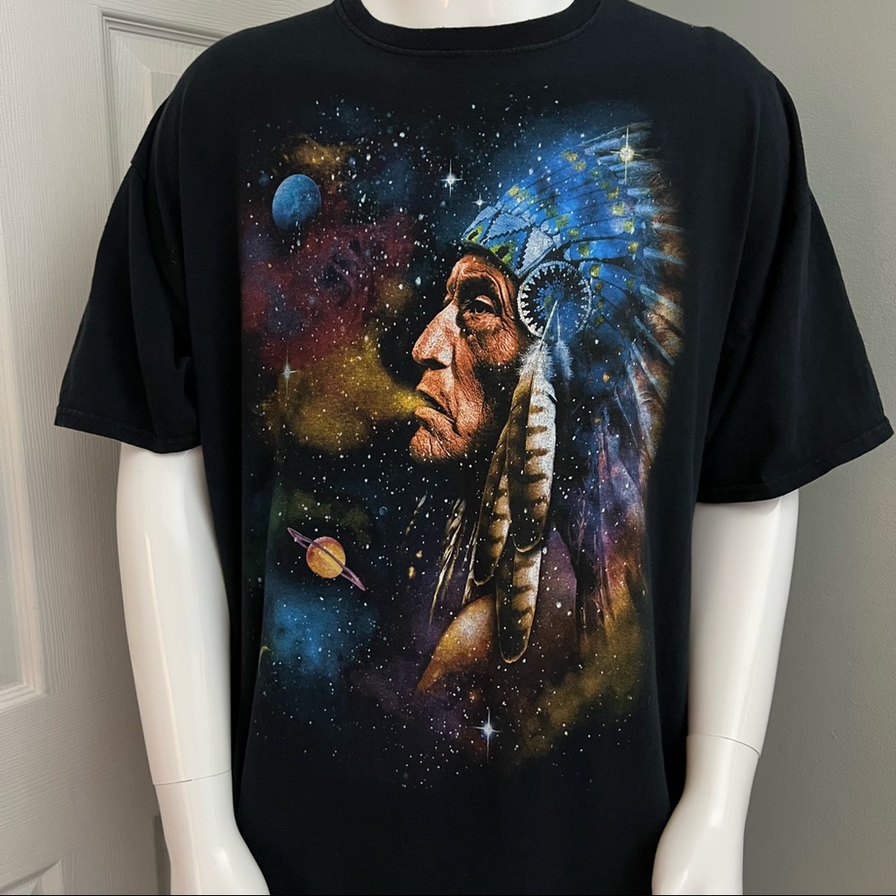 Fruit of the Loom Honduras Y2K Native American Chief Galaxy Space Size XXL - Picture 2 of 14